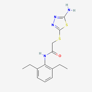 molecular formula C14H18N4OS2 B5838720 2-[(5-amino-1,3,4-thiadiazol-2-yl)sulfanyl]-N-(2,6-diethylphenyl)acetamide 