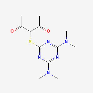 molecular formula C12H19N5O2S B5838743 3-[[4,6-Bis(dimethylamino)-1,3,5-triazin-2-yl]sulfanyl]pentane-2,4-dione 