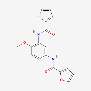 molecular formula C17H14N2O4S B5838771 N-[4-METHOXY-3-(THIOPHENE-2-AMIDO)PHENYL]FURAN-2-CARBOXAMIDE 