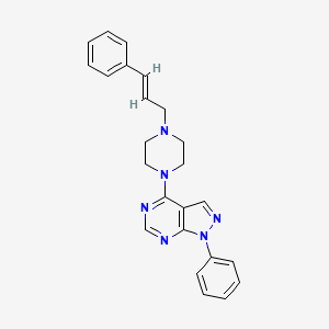 1-{1-PHENYL-1H-PYRAZOLO[3,4-D]PYRIMIDIN-4-YL}-4-[(2E)-3-PHENYLPROP-2-EN-1-YL]PIPERAZINE