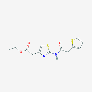 molecular formula C13H14N2O3S2 B5838877 ethyl {2-[(2-thienylacetyl)amino]-1,3-thiazol-4-yl}acetate 