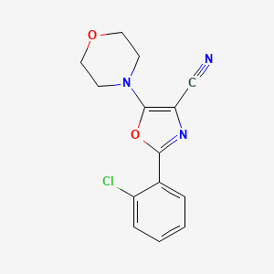 molecular formula C14H12ClN3O2 B5838952 2-(2-chlorophenyl)-5-(4-morpholinyl)-1,3-oxazole-4-carbonitrile 