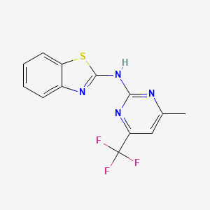 molecular formula C13H9F3N4S B5838960 N-[4-methyl-6-(trifluoromethyl)pyrimidin-2-yl]-1,3-benzothiazol-2-amine 