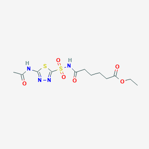 molecular formula C12H18N4O6S2 B058390 乙酰唑胺己二酸二乙酯 CAS No. 111261-83-7