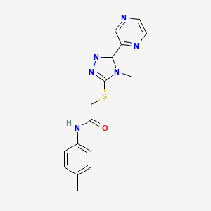 molecular formula C16H16N6OS B5839048 N-(4-methylphenyl)-2-{[4-methyl-5-(pyrazin-2-yl)-4H-1,2,4-triazol-3-yl]sulfanyl}acetamide 