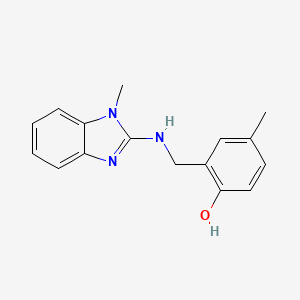 molecular formula C16H17N3O B5839063 4-METHYL-2-{[(1-METHYL-1H-1,3-BENZODIAZOL-2-YL)AMINO]METHYL}PHENOL 