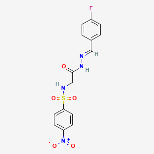 N-{2-[(2E)-2-(4-fluorobenzylidene)hydrazinyl]-2-oxoethyl}-4-nitrobenzenesulfonamide (non-preferred name)