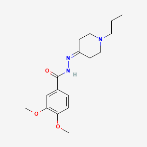 3,4-dimethoxy-N'-(1-propylpiperidin-4-ylidene)benzohydrazide