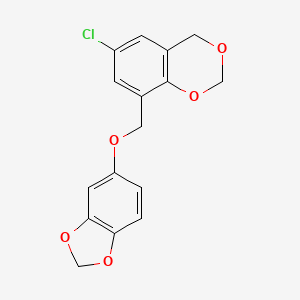 molecular formula C16H13ClO5 B5839126 8-[(1,3-benzodioxol-5-yloxy)methyl]-6-chloro-4H-1,3-benzodioxine 