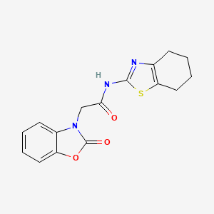 2-(2-oxo-1,3-benzoxazol-3-yl)-N-(4,5,6,7-tetrahydro-1,3-benzothiazol-2-yl)acetamide