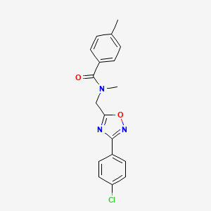 molecular formula C18H16ClN3O2 B5839158 N-{[3-(4-chlorophenyl)-1,2,4-oxadiazol-5-yl]methyl}-N,4-dimethylbenzamide 