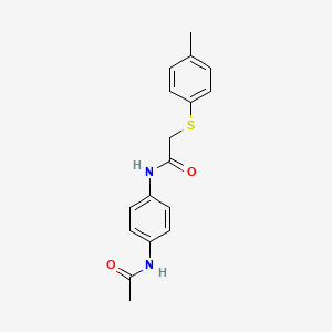 molecular formula C17H18N2O2S B5839166 N-[4-(acetylamino)phenyl]-2-[(4-methylphenyl)thio]acetamide 