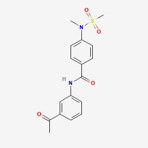 molecular formula C17H18N2O4S B5839211 N-(3-acetylphenyl)-4-[methyl(methylsulfonyl)amino]benzamide 