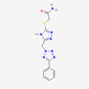 2-({4-METHYL-5-[(5-PHENYL-2H-1,2,3,4-TETRAZOL-2-YL)METHYL]-4H-1,2,4-TRIAZOL-3-YL}SULFANYL)ACETAMIDE