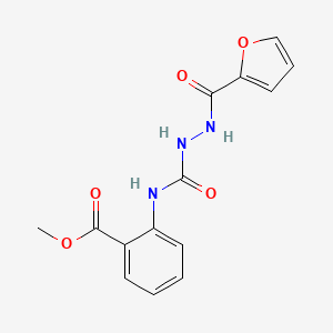 molecular formula C14H13N3O5 B5839263 methyl 2-({[2-(2-furoyl)hydrazino]carbonyl}amino)benzoate 