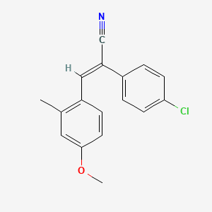 (E)-2-(4-chlorophenyl)-3-(4-methoxy-2-methylphenyl)prop-2-enenitrile