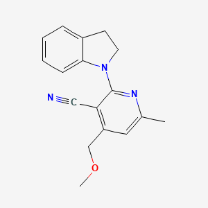 2-(2,3-dihydro-1H-indol-1-yl)-4-(methoxymethyl)-6-methylpyridine-3-carbonitrile