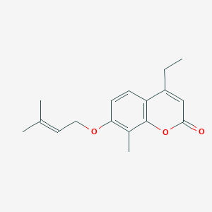 molecular formula C17H20O3 B5839396 4-ethyl-8-methyl-7-[(3-methylbut-2-en-1-yl)oxy]-2H-chromen-2-one 