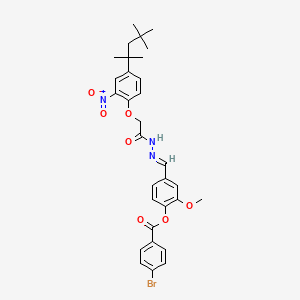 molecular formula C31H34BrN3O7 B5839426 [2-methoxy-4-[(E)-[[2-[2-nitro-4-(2,4,4-trimethylpentan-2-yl)phenoxy]acetyl]hydrazinylidene]methyl]phenyl] 4-bromobenzoate 