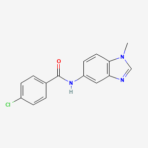 molecular formula C15H12ClN3O B5839492 4-chloro-N-(1-methyl-1H-benzimidazol-5-yl)benzamide 