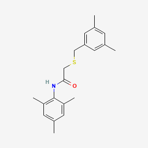 molecular formula C20H25NOS B5839502 2-[(3,5-dimethylphenyl)methylsulfanyl]-N-(2,4,6-trimethylphenyl)acetamide 