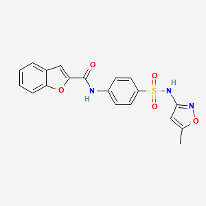 molecular formula C19H15N3O5S B5839508 N-(4-{[(5-methyl-3-isoxazolyl)amino]sulfonyl}phenyl)-1-benzofuran-2-carboxamide 