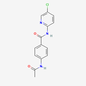 molecular formula C14H12ClN3O2 B5839656 N-(5-chloropyridin-2-yl)-4-acetamidobenzamide 