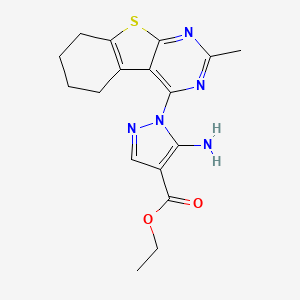 ethyl 5-amino-1-(2-methyl-5,6,7,8-tetrahydro[1]benzothieno[2,3-d]pyrimidin-4-yl)-1H-pyrazole-4-carboxylate