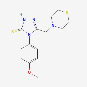 molecular formula C14H18N4OS2 B5839749 4-(4-methoxyphenyl)-5-(4-thiomorpholinylmethyl)-2,4-dihydro-3H-1,2,4-triazole-3-thione 