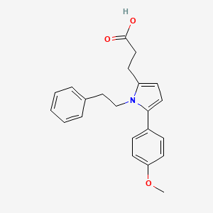 molecular formula C22H23NO3 B5839759 3-[5-(4-methoxyphenyl)-1-(2-phenylethyl)-1H-pyrrol-2-yl]propanoic acid 