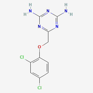 molecular formula C10H9Cl2N5O B5839770 6-[(2,4-dichlorophenoxy)methyl]-1,3,5-triazine-2,4-diamine 