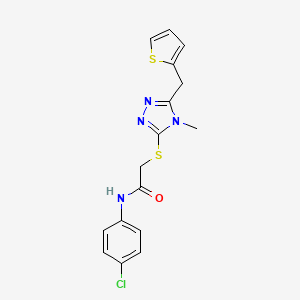 molecular formula C16H15ClN4OS2 B5839798 N-(4-CHLOROPHENYL)-2-{[4-METHYL-5-(2-THIENYLMETHYL)-4H-1,2,4-TRIAZOL-3-YL]SULFANYL}ACETAMIDE 