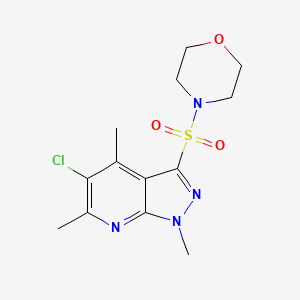 molecular formula C13H17ClN4O3S B5839821 4-({5-CHLORO-1,4,6-TRIMETHYL-1H-PYRAZOLO[3,4-B]PYRIDIN-3-YL}SULFONYL)MORPHOLINE 