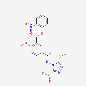 N-[3-(DIFLUOROMETHYL)-5-(METHYLSULFANYL)-4H-1,2,4-TRIAZOL-4-YL]-N-((E)-1-{4-METHOXY-3-[(4-METHYL-2-NITROPHENOXY)METHYL]PHENYL}METHYLIDENE)AMINE