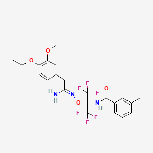 N-(2-{[(Z)-[1-AMINO-2-(3,4-DIETHOXYPHENYL)ETHYLIDENE]AMINO]OXY}-1,1,1,3,3,3-HEXAFLUOROPROPAN-2-YL)-3-METHYLBENZAMIDE