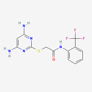 molecular formula C13H12F3N5OS B5839910 2-[(4,6-diamino-2-pyrimidinyl)thio]-N-[2-(trifluoromethyl)phenyl]acetamide 