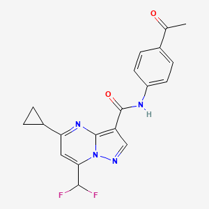 molecular formula C19H16F2N4O2 B5839950 N-(4-acetylphenyl)-5-cyclopropyl-7-(difluoromethyl)pyrazolo[1,5-a]pyrimidine-3-carboxamide 