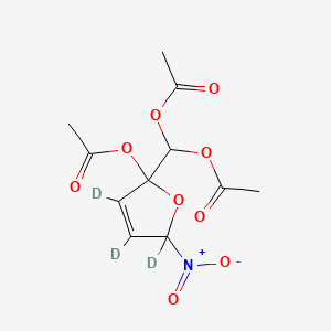 molecular formula C11H13NO9 B584000 2,5-Dihydro-2-hydroxy-5-nitro-2-furanmethanediol-d3 Triacetate CAS No. 1346604-22-5