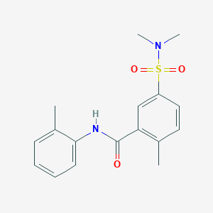 molecular formula C17H20N2O3S B5840016 5-(dimethylsulfamoyl)-2-methyl-N-(2-methylphenyl)benzamide 