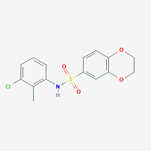 molecular formula C15H14ClNO4S B5840019 N-(3-chloro-2-methylphenyl)-2,3-dihydro-1,4-benzodioxine-6-sulfonamide 