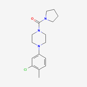 molecular formula C16H22ClN3O B5840063 1-(3-chloro-4-methylphenyl)-4-(1-pyrrolidinylcarbonyl)piperazine 