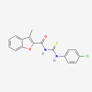 N-[(4-chlorophenyl)carbamothioyl]-3-methyl-1-benzofuran-2-carboxamide