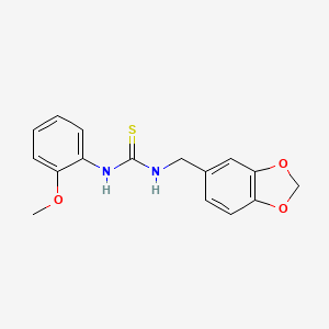 molecular formula C16H16N2O3S B5840136 1-(1,3-Benzodioxol-5-ylmethyl)-3-(2-methoxyphenyl)thiourea 