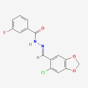 N-[(E)-(6-chloro-1,3-benzodioxol-5-yl)methylideneamino]-3-fluorobenzamide