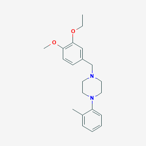 1-[(3-ethoxy-4-methoxyphenyl)methyl]-4-(2-methylphenyl)piperazine