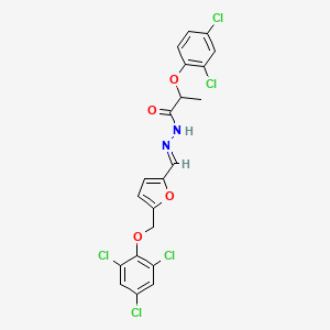 2-(2,4-dichlorophenoxy)-N'-[(E)-{5-[(2,4,6-trichlorophenoxy)methyl]furan-2-yl}methylidene]propanehydrazide