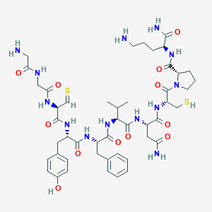 molecular formula C47H67N13O12S2 B058403 Vasopressin, 2-gly-9-des-gly-4-val-8-orn- CAS No. 113846-98-3