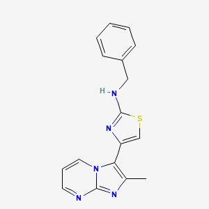 molecular formula C17H15N5S B5840311 N-benzyl-4-(2-methylimidazo[1,2-a]pyrimidin-3-yl)-1,3-thiazol-2-amine 