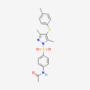 N-[4-({3,5-dimethyl-4-[(4-methylphenyl)thio]-1H-pyrazol-1-yl}sulfonyl)phenyl]acetamide