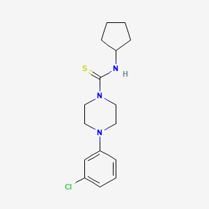 4-(3-chlorophenyl)-N-cyclopentylpiperazine-1-carbothioamide